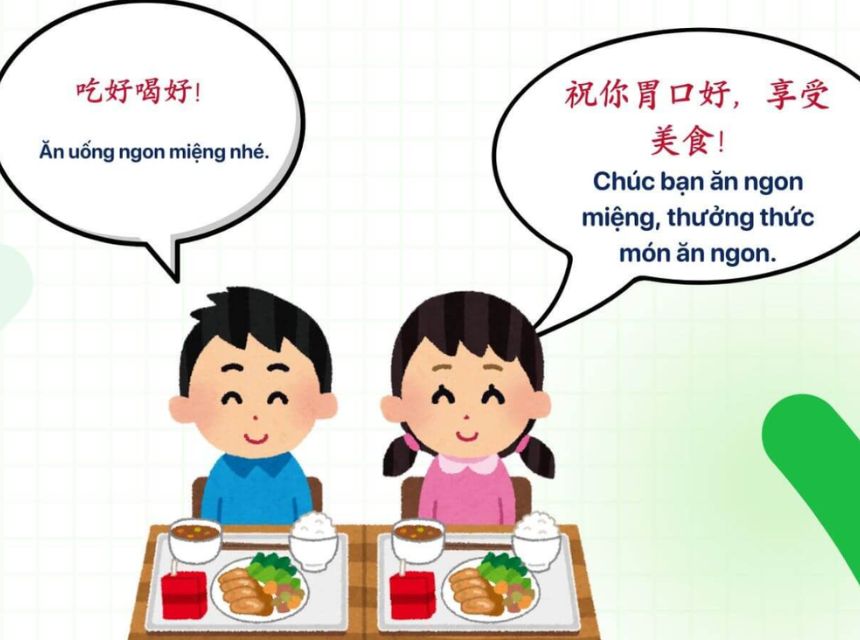 Cách đáp trả câu nói chúc ăn ngon bằng tiếng Trung là gì?
