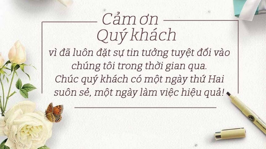 Chúc đầu tuần khách hàng