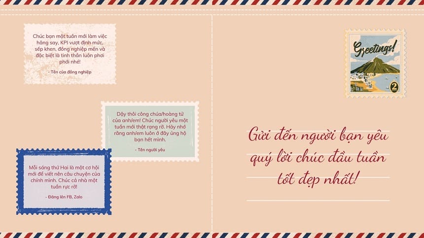 Đừng quên gửi lời chúc đầu tuần cho người mình yêu nhé