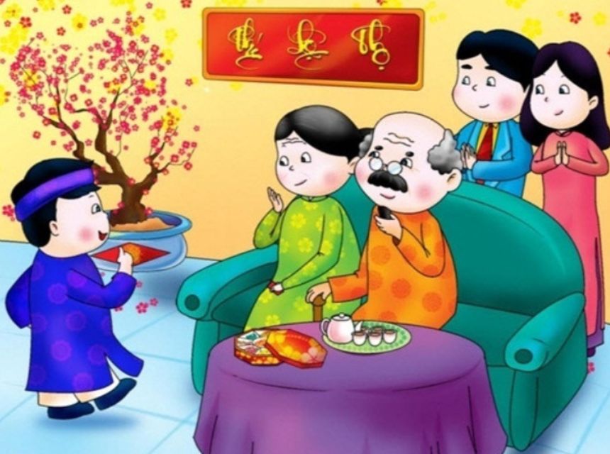Mẫu câu chúc ông bà ngày tết ngắn gọn