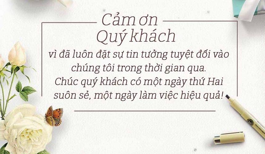 Lời chúc đầu tuần may mắn gửi khách hàng