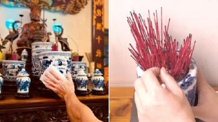 Thời điểm phù hợp thực hiện việc bao sái bàn thờ tỉa chân nhang