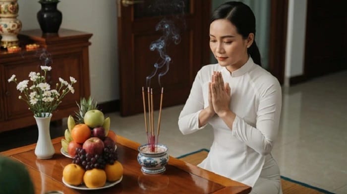Chuẩn bị lễ vật để buổi cúng cáo trước ngày giỗ diễn ra trọn vẹn