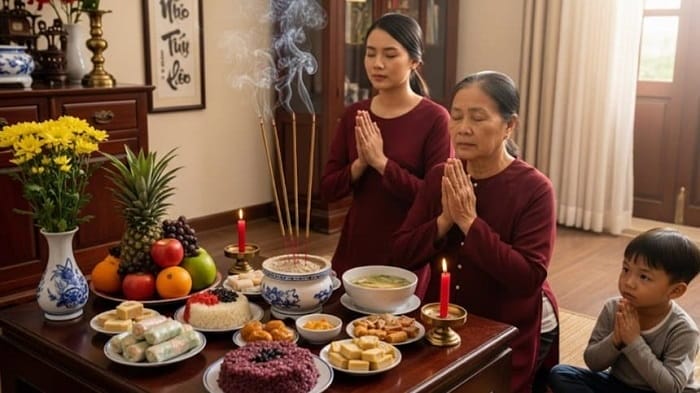 Thắp hương và khấn nguyện thể hiện đạo hiếu, sự tưởng nhớ đến đấng sinh thành