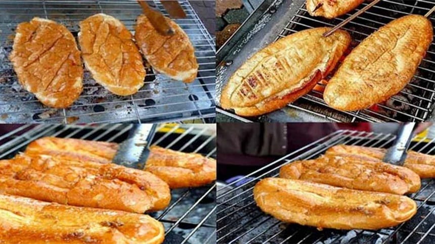 Nướng bánh mì nướng mật ong.